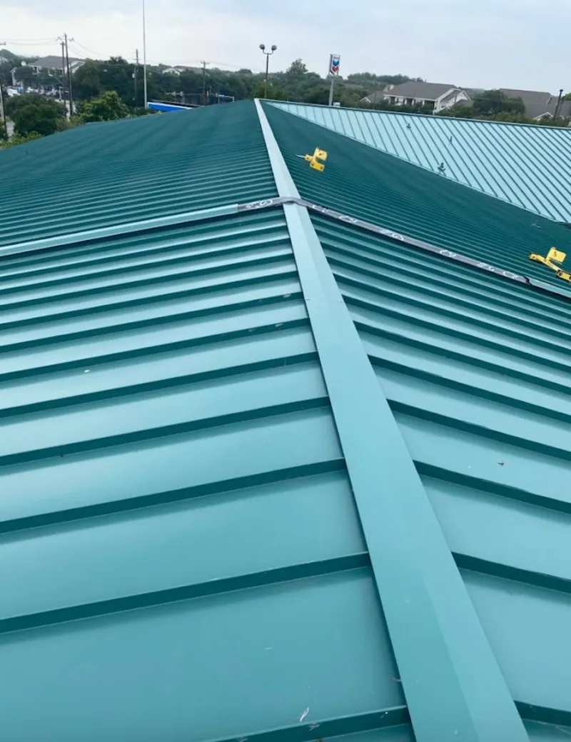 Green commercial metal roof ridge and valley for Metal Roof Repair in Paxton